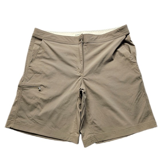 L.L. Bean Pants - LL Bean Vista Camp Shorts Womens 12R Tan Stretch Cargo Pocket Hiking Outdoor